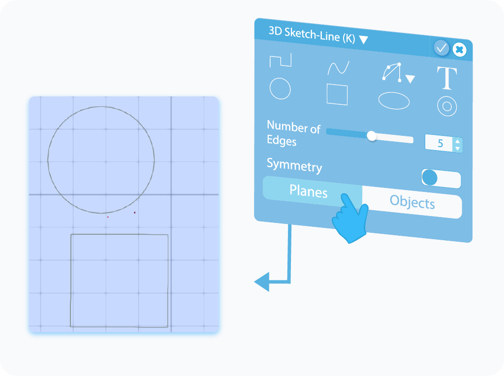 Selecting drawing on Planes for 3D Sketch